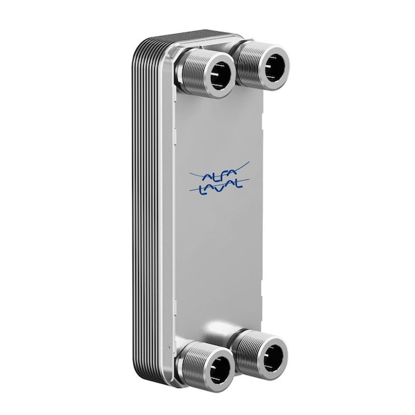 Alfa Laval 100 Stainless Steel Plate Heat Exchanger, AISI 316L, 10